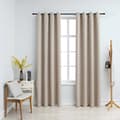 Miniatyrbillede 2 af 6: vidaXL mørklægningsgardiner 2 stk. med metalringe 140 x 175 cm beige