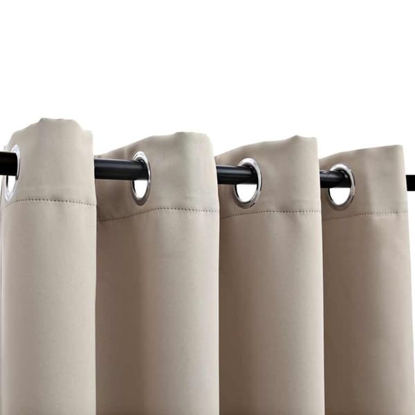 vidaXL mørklægningsgardiner 2 stk. med metalringe 140 x 245 cm beige