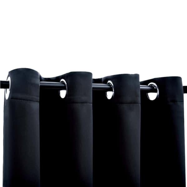 vidaXL Pimennysverhot metallirenkailla 2 kpl musta 140x225 cm