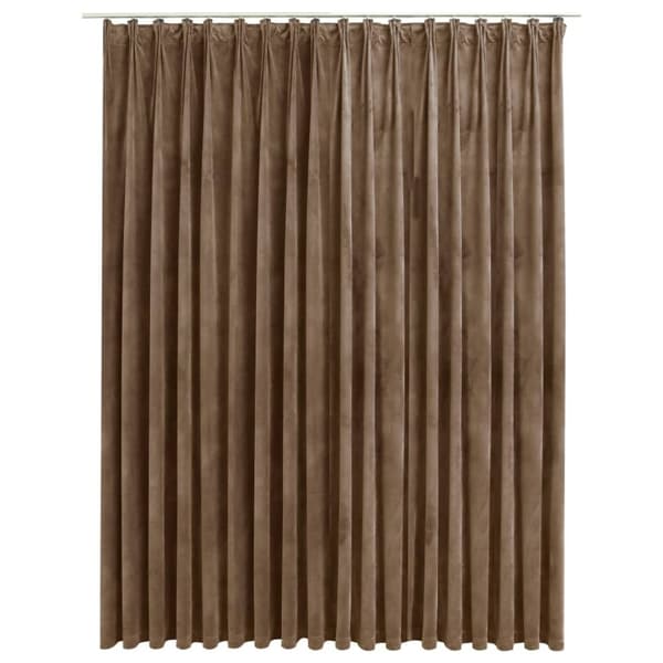 vidaXL Mörkläggningsgardin med krokar sammet beige 290x245 cm