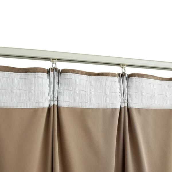 vidaXL Mörkläggningsgardin med krokar sammet beige 290x245 cm