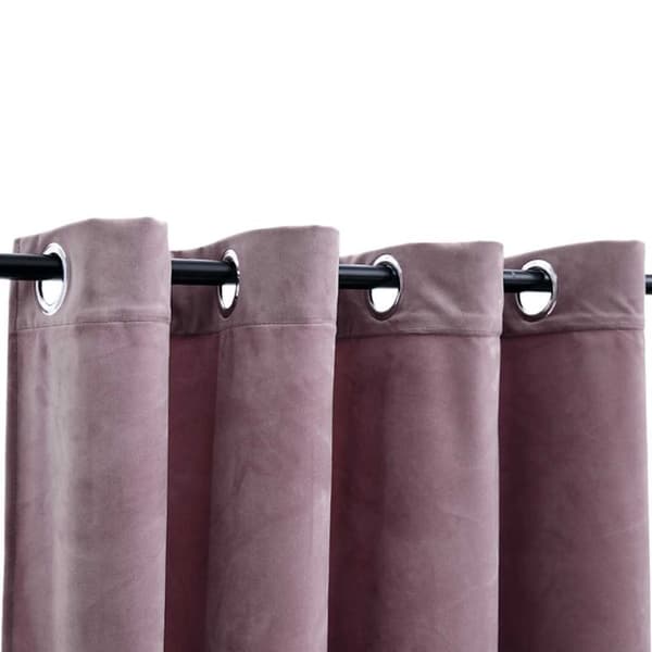 vidaXL Pimennysverhot renkailla 2 kpl sametti pinkki 140x175 cm