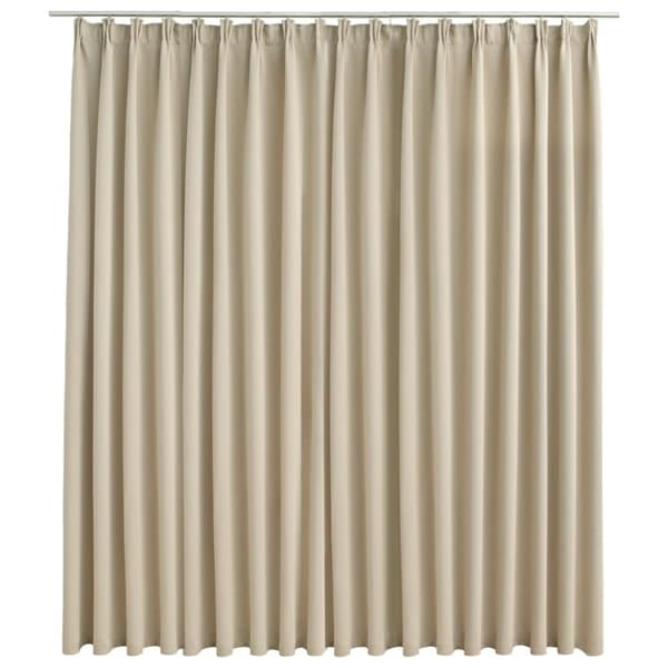 vidaXL Mörkläggningsgardin med krokar beige 290x245 cm