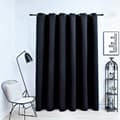 Miniatyrbilde 2 av 6: vidaXL Lystett gardin med metallringer svart 290x245 cm