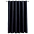 Miniatyrbilde 1 av 6: vidaXL Lystett gardin med metallringer svart 290x245 cm