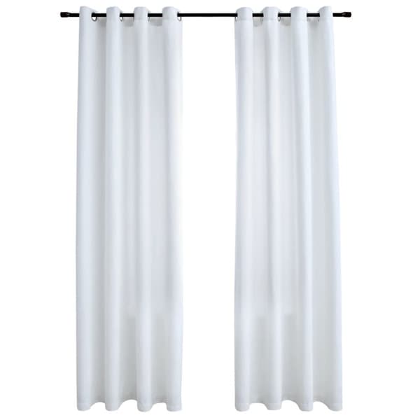 vidaXL mørklægningsgardiner 2 stk. med metalringe 140 x 175 cm råhvid