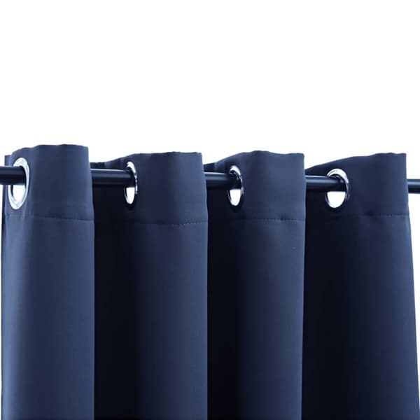 vidaXL mørklægningsgardin med metalringe 290 x 245 cm blå