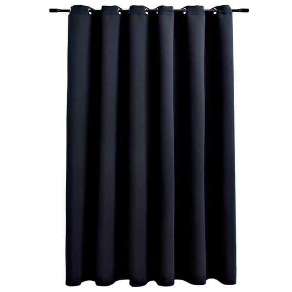 vidaXL mørklægningsgardin med metalringe 290 x 245 cm sort