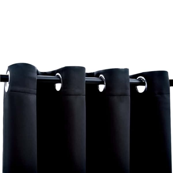 vidaXL mørklægningsgardin med metalringe 290 x 245 cm sort