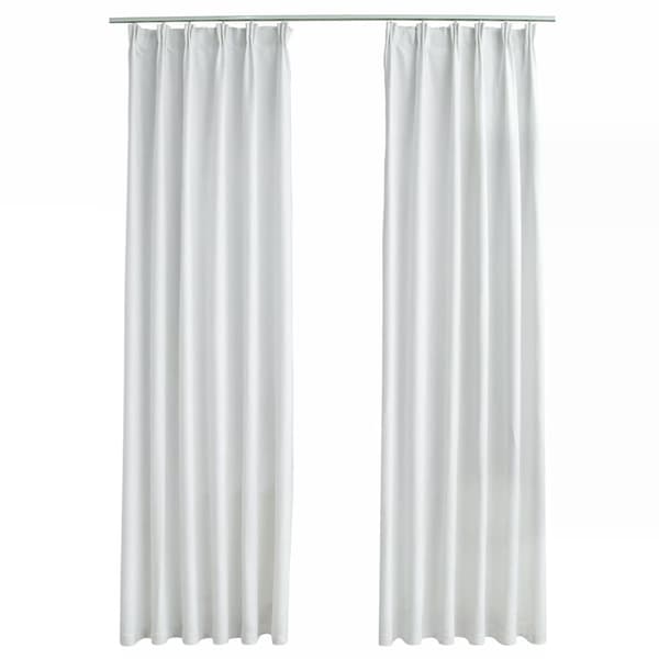 vidaXL Lystette gardiner med kroker 2 stk offwhite 140x225 cm
