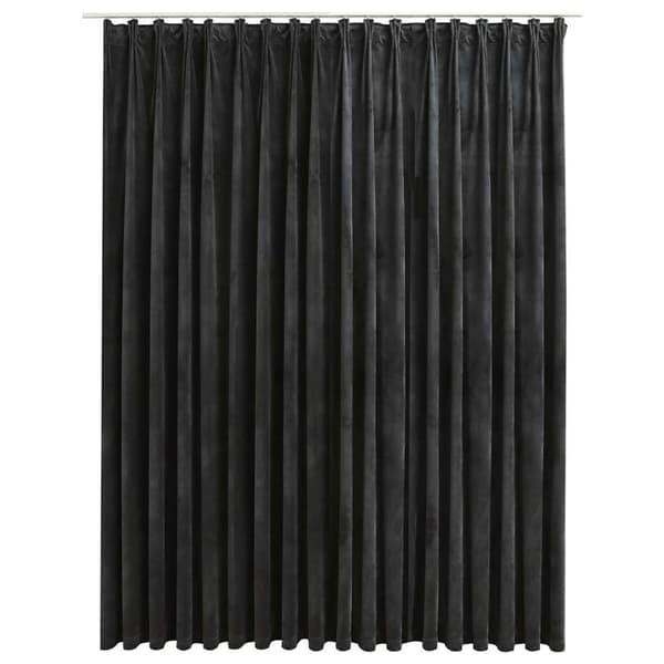 vidaXL Pimennysverho koukuilla sametti antrasiitti 290x245 cm