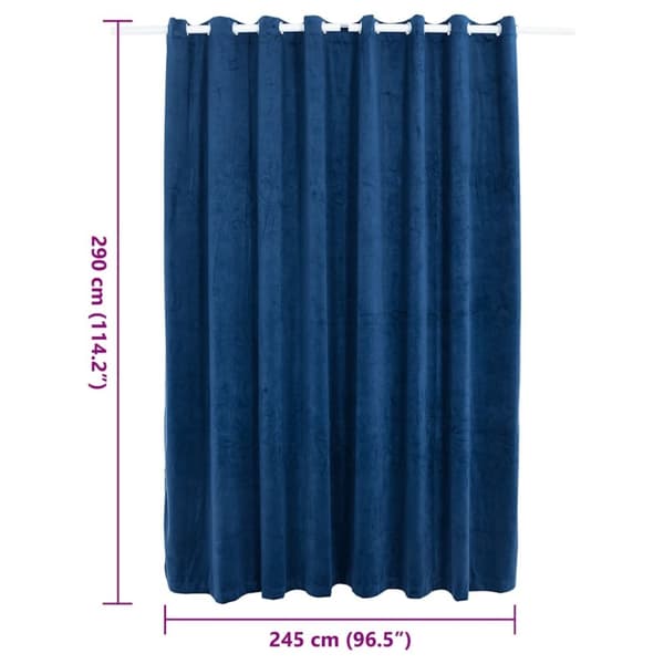 vidaXL mørklægningsgardin med metalringe 290 x 245 cm mørkeblå