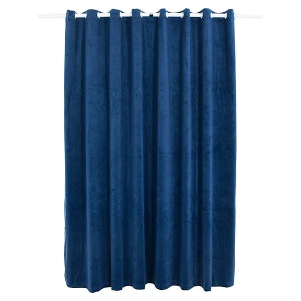 vidaXL mørklægningsgardin med metalringe 290 x 245 cm mørkeblå
