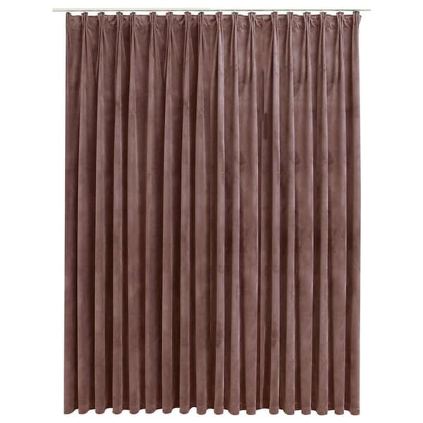 vidaXL Mörkläggningsgardin med krokar sammet antikrosa 290x245 cm