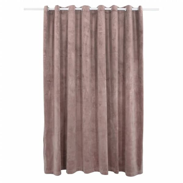 vidaXL mørklægningsgardin med metalringe 290x245 cm fløjl gammelrosa