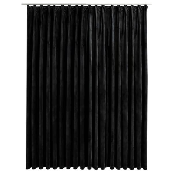 vidaXL Mörkläggningsgardin med krokar svart 290x245 cm