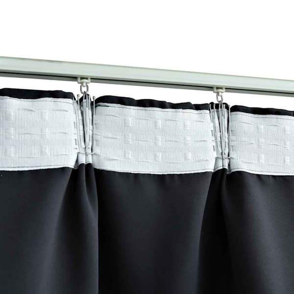 vidaXL Lystett gardin med metallkroker svart 290x245 cm
