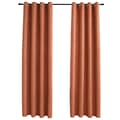 Miniatyrbillede 3 af 5: vidaXL mørklægningsgardiner 2 stk. metalringe 140 x 175 cm rustfarvet