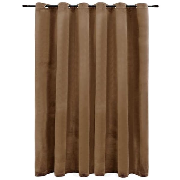 vidaXL mørklægningsgardin med metalringe 290 x 245 cm fløjl beige