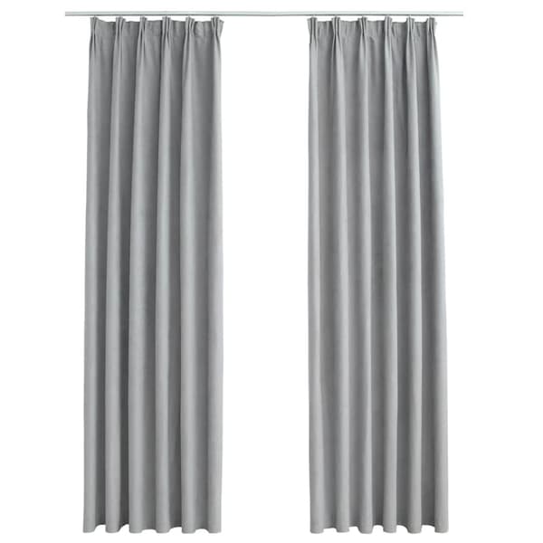 vidaXL Pimennysverhot koukuilla 2 kpl harmaa 140x225 cm