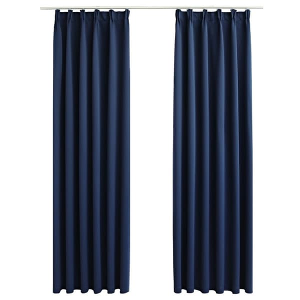 vidaXL Pimennysverhot koukuilla 2 kpl sininen 140x245 cm