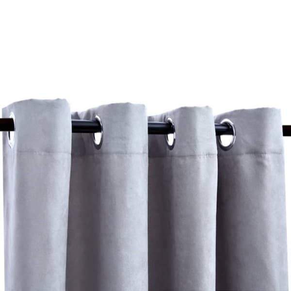 vidaXL Pimennysverhot metallirenkailla 2 kpl harmaa 140x225 cm
