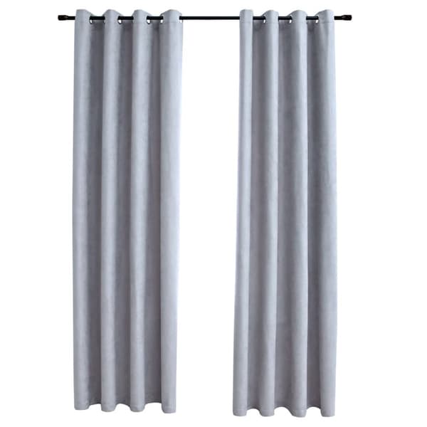vidaXL Pimennysverhot metallirenkailla 2 kpl harmaa 140x225 cm