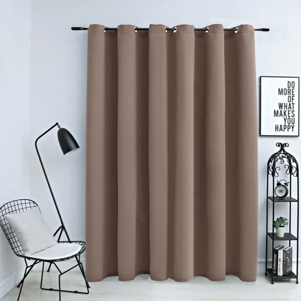 vidaXL mørklægningsgardin med metalringe 290 x 245 cm gråbrun