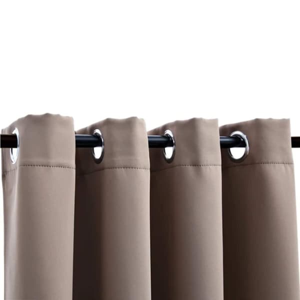 vidaXL Pimennysverhot metallirenkailla 2 kpl ruskeanharmaa 140x245 cm