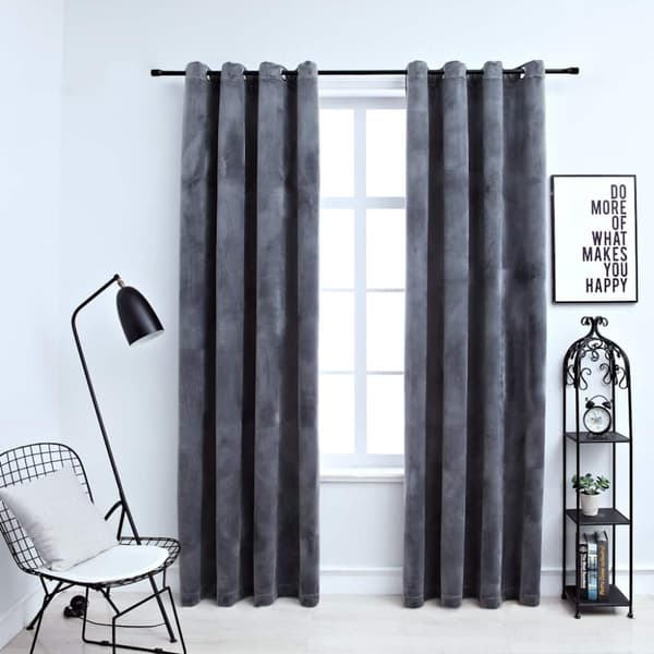vidaXL Pimennysverhot renkailla 2 kpl sametti antrasiitti 140x175 cm