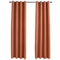 Miniatyrbillede 3 af 6: vidaXL mørklægningsgardiner 2 stk. metalringe 140 x 225 cm rustfarvet