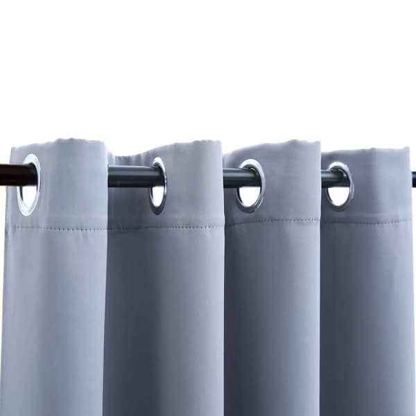 vidaXL mørklægningsgardiner 2 stk. med metalringe 140 x 245 cm grå