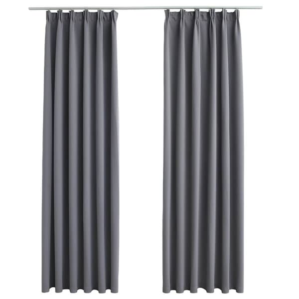 vidaXL Pimennysverhot koukuilla 2 kpl harmaa 140x175 cm