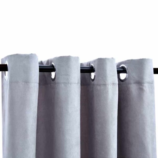 vidaXL mørklægningsgardiner 2 stk. med metalringe 140 x 245 cm grå