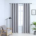 Miniatyrbillede 2 af 6: vidaXL mørklægningsgardiner 2 stk. med metalringe 140 x 245 cm grå