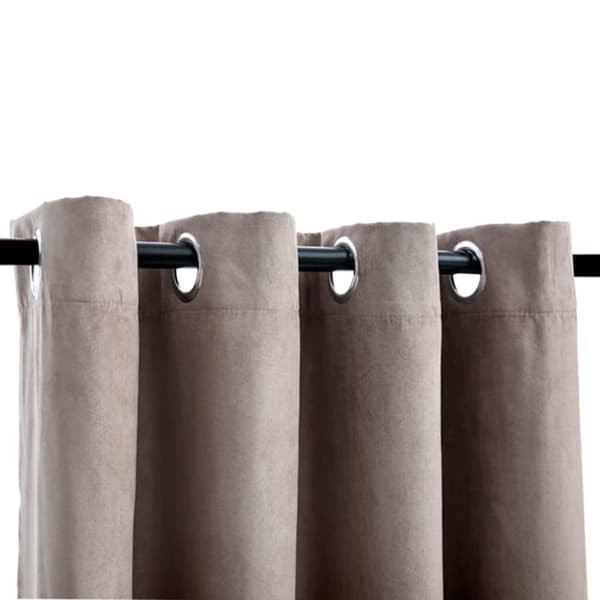 vidaXL Pimennysverhot metallirenkailla 2 kpl ruskeanharmaa 140x245 cm