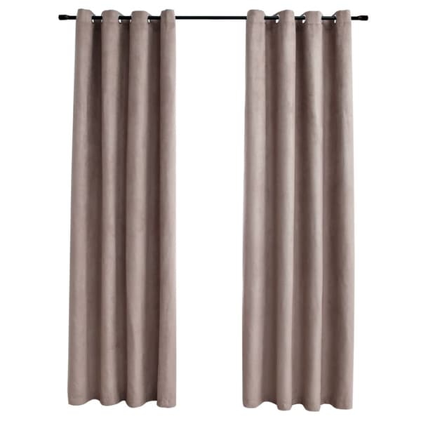 vidaXL Pimennysverhot metallirenkailla 2 kpl ruskeanharmaa 140x245 cm