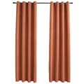 Miniatyrbillede 3 af 6: vidaXL mørklægningsgardiner 2 stk. metalringe 140 x 245 cm rustfarvet