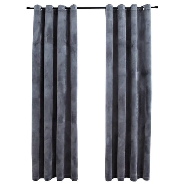 vidaXL Pimennysverhot renkailla 2 kpl cm sametti antrasiitti 140x225
