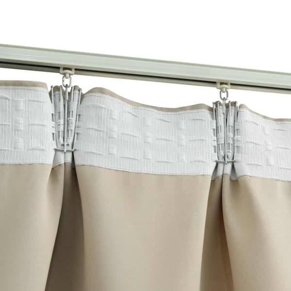 vidaXL mørklægningsgardiner 2 stk. med kroge 140 x 245 cm beige
