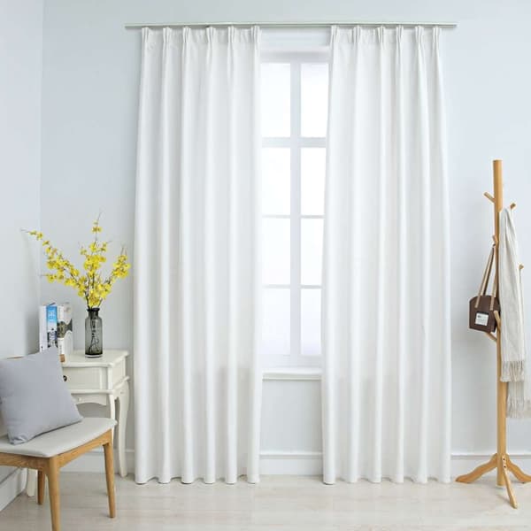 vidaXL Pimennysverhot koukuilla 2 kpl luonnonvalkoinen 140x175 cm