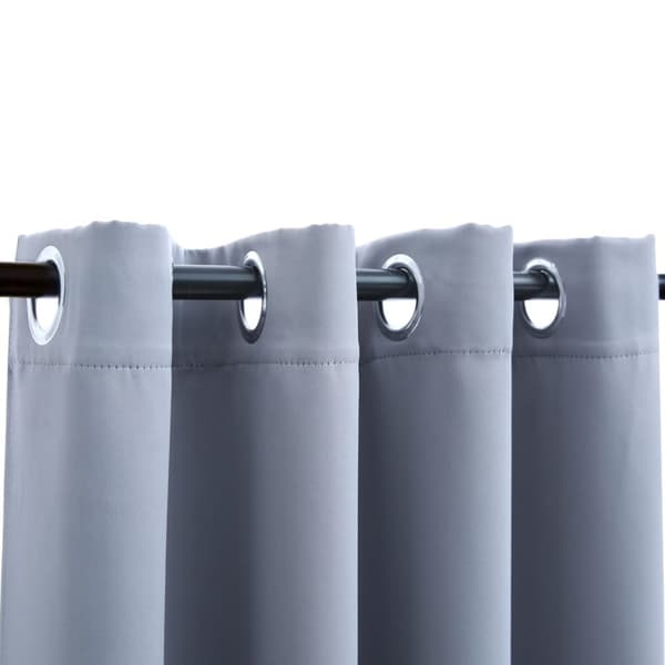 vidaXL mørklægningsgardin med metalringe 290 x 245 cm grå