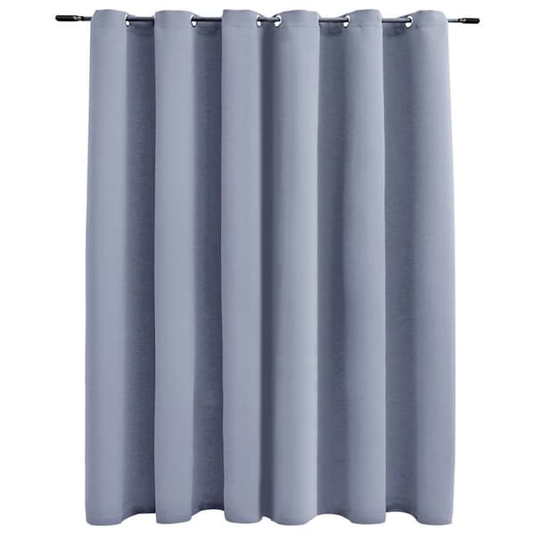 vidaXL mørklægningsgardin med metalringe 290 x 245 cm grå