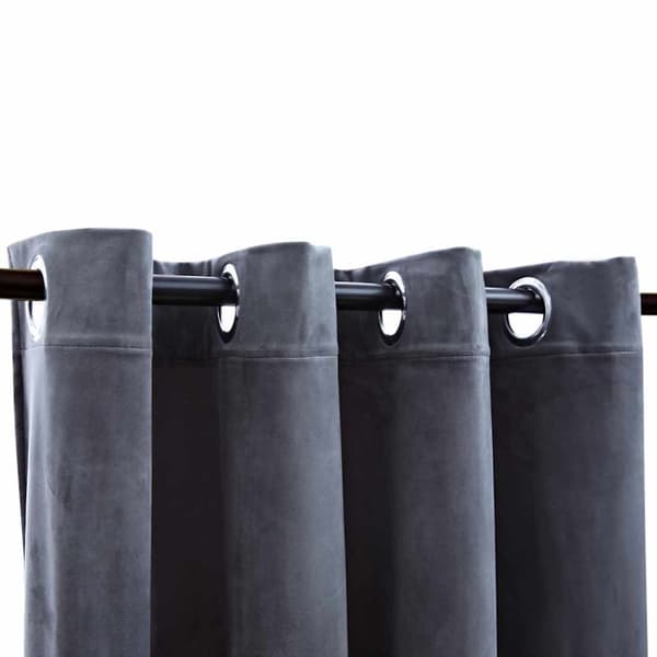 vidaXL mørklægningsgardiner 2 stk. ringe 140 x 245 cm fløjl antracit