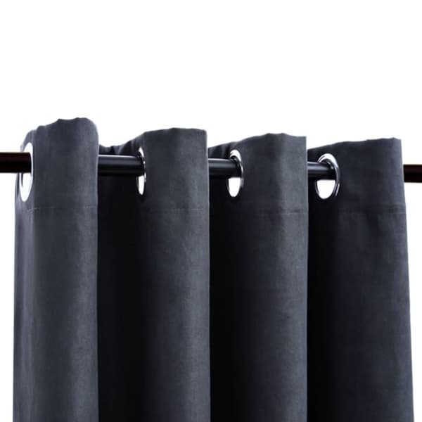 vidaXL Pimennysverhot metallirenkailla 2 kpl antrasiitti 140x245 cm