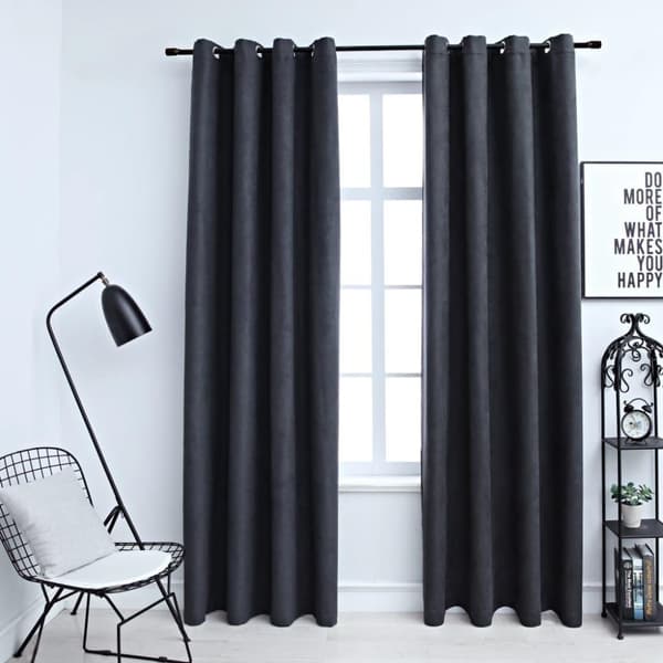 vidaXL Pimennysverhot metallirenkailla 2 kpl antrasiitti 140x245 cm