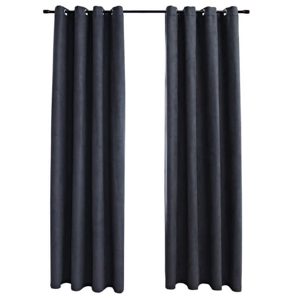 vidaXL Pimennysverhot metallirenkailla 2 kpl antrasiitti 140x245 cm