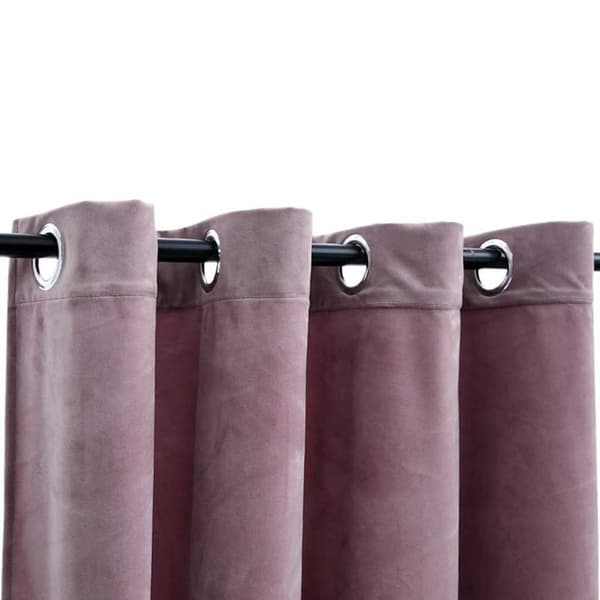vidaXL mørklægningsgardiner 2 stk. ringe 140 x 225 cm fløjl antik rosa