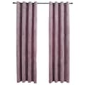 Miniatyrbillede 1 af 6: vidaXL mørklægningsgardiner 2 stk. ringe 140 x 225 cm fløjl antik rosa