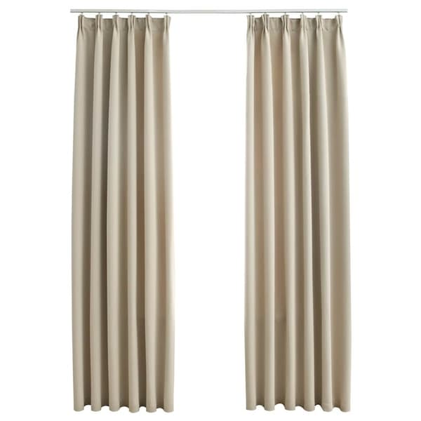vidaXL Pimennysverhot koukuilla 2 kpl beige 140x225 cm